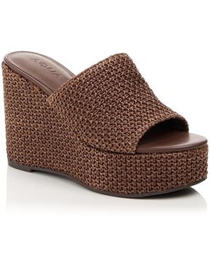 Aqua The Lotus X Platform Sandals - Brown
