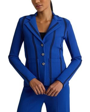 St. John Cite Crepe Knit Jacket - Blue