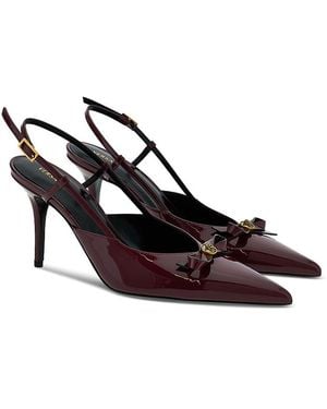 Versace Gianni Ribbon Patent Leather Slingback Pumps - Multicolor