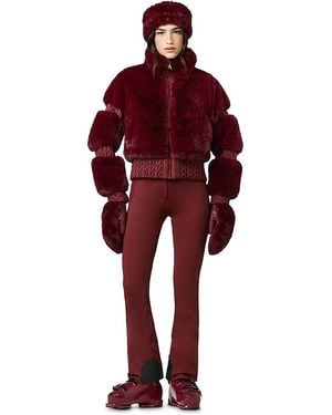 Goldbergh Lieke Faux Fur Slim Fit Jumpsuit - Red