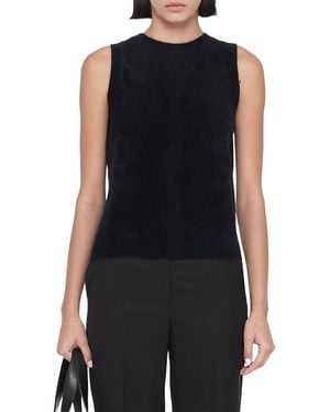 AllSaints Ada Brushed Cashmere Back Button Tank - Black