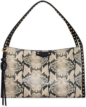 Rebecca Minkoff Dylan Medium Snake Embossed Leather Shoulder Bag - Metallic