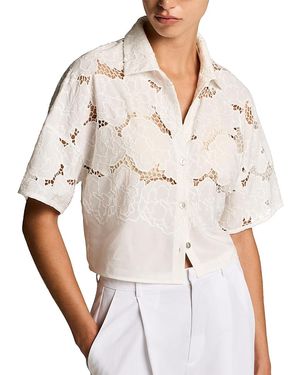 Vince Crop Lace Top - White