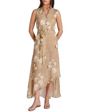 Santorelli Carson Sleeveless Hi-Lo Midi Dress - Natural