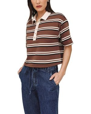 Bella Dahl Cotton Crop Polo Tee - Blue