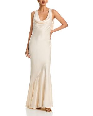 Rumored Cowl Evening Gown - Natural