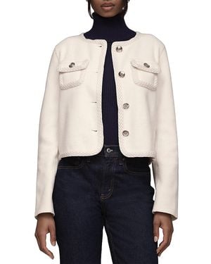 Bagatelle Cropped Jacket With Crochet Trim - Blue