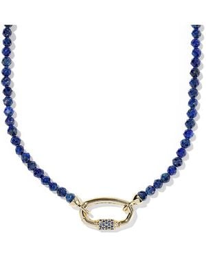 Kendra Scott Emery Pave Link Stone Beaded Strand Necklace, 17 - Blue