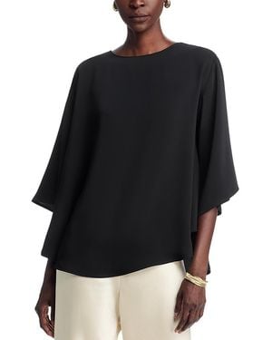 Caroline Rose Matte Crepe Crescent Top - Black