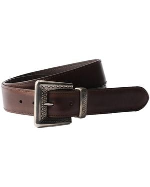 Prada Antiqued Leather Belt - Brown