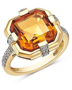 Bloomingdale's Fine Collection Citrine & Diamond Statement Ring - Metallic