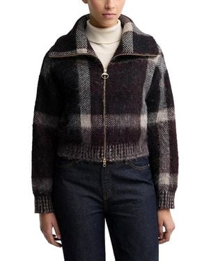 Barbour Carville Tartan Jacquard Bomber Jacket - Black