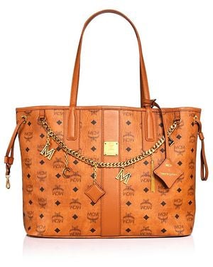 MCM Liz Visetos Canvas Shopper Bag - Orange