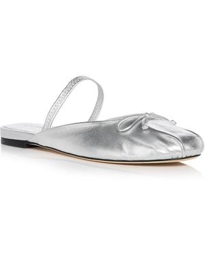 Stuart Weitzman Prima Bow Ballet Flats - White