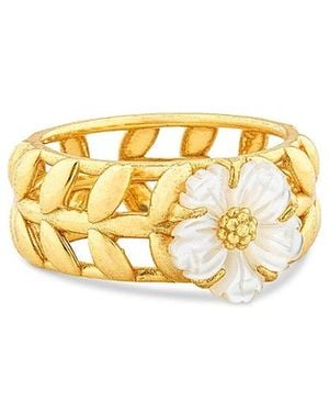 Capucine de Wulf Villandry Mother Of Pearl Flower Ring - Metallic