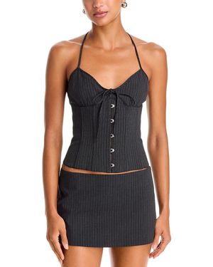 Danielle Guizio Marini Lace Up Corset Top - Black