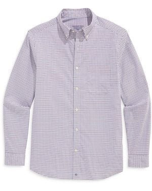 Vineyard Vines Wauwinet Tattersall Performance Cotton Shirt - Purple