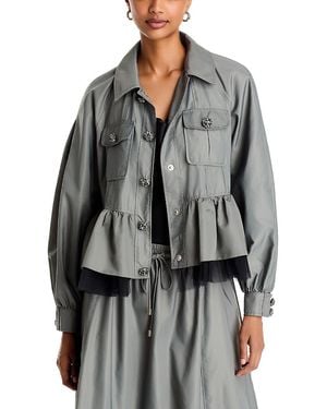 Cinq À Sept Margot Jewel Embellished Jacket - Gray