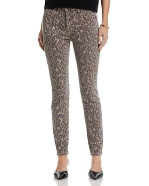 Aqua Leopard High Rise Skinny Jeans - Gray