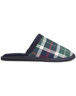 Barbour Everitt Tartan Slippers - Blue