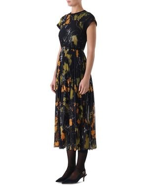 Jason Wu Chiffon Pleated Midi Dress - Black