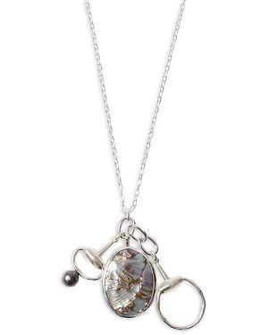 Chan Luu Horsebit Freshwater Pearl & Charm Necklace, 34 - White
