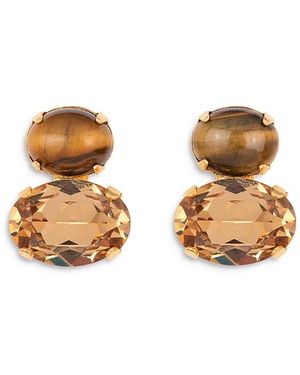 Jennifer Behr Yvette Gemstone & Crystal Drop Earrings - Natural