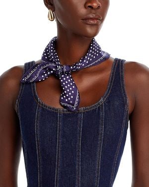Fraas Classic Dottie Square Silk Bandana - Blue