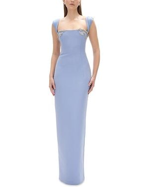 Rachel Gilbert Malia Embellished Gown - Blue