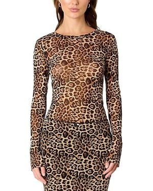 Nia Fox Cheetah Print Top - Black