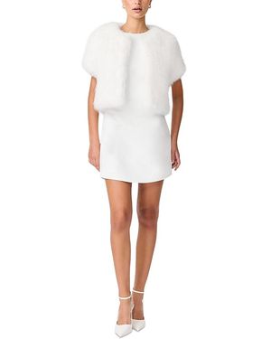 Elliatt Lucyna Faux Fur Bolero Jacket - White