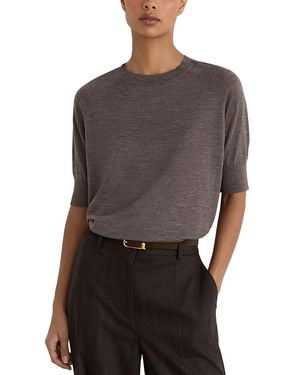 Reiss Suzzie Wool Mock Neck Tee - Gray