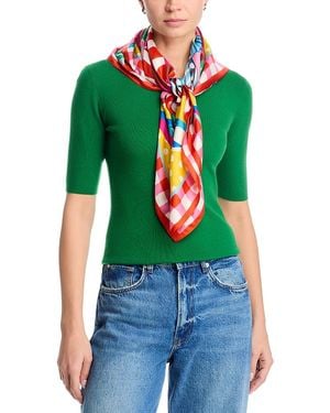 Echo Beach Picnic Square Silk Scarf - Green