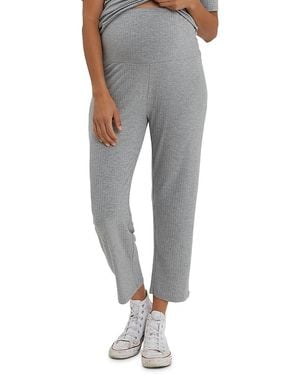 Nom Maternity Camilla Ribbed Maternity Pants - Gray