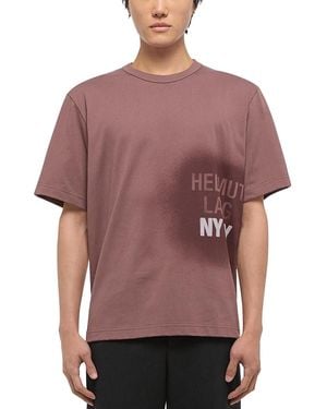 Helmut Lang Spray Relaxed Fit Graphic Logo Tee - Red