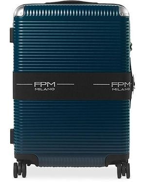 Fpm Milano Bank Zip Deluxe Checked Suitcase - Blue