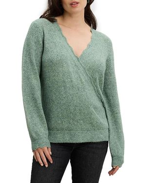 Hatch Collection The Maternity Cozy Pointelle Snuggle Sweater - Green