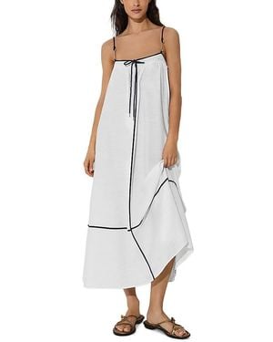 Reiss Isla Contrast Tipped Resort Dress - White