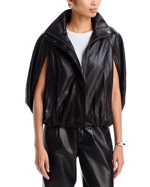 Jonathan Simkhai Jada Leather Cape Jacket - Black