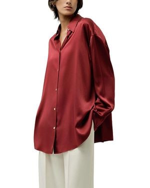 LILYSILK Oversize Silk Shirt - Red
