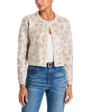 Aqua Clear Sequin Leopard Cardigan - Blue