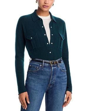 C by Bloomingdale's Cashmere Cashmere Polo Sweater - Blue