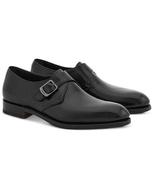 Ferragamo Brighton Monk Strap Shoes - Extra Wide Width Black Mens Ferragamo Mens Brighton Monk Strap Shoes - Extra Wide Width  main image 3