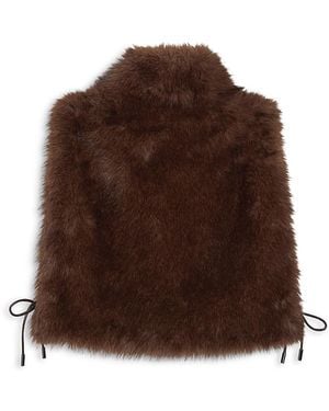 Jocelyn Faux Fur Pullover Vest - Brown