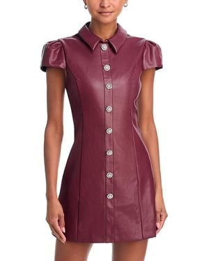 Likely Anika Faux Leather Mini Dress - Purple
