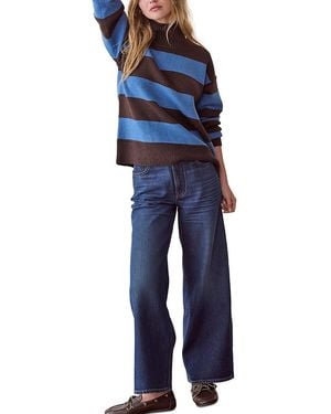 Marine Layer Maggie Cotton Blend Turtleneck Sweater - Blue