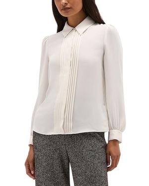 Hobbs Ramona Pleat Front Shirt - White