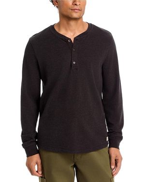 Marine Layer Cotton Luxe Henley Shirt - Black