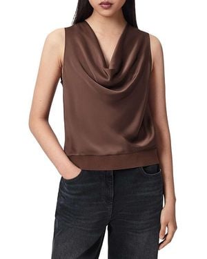 AllSaints Zoey Cowl Top - Brown