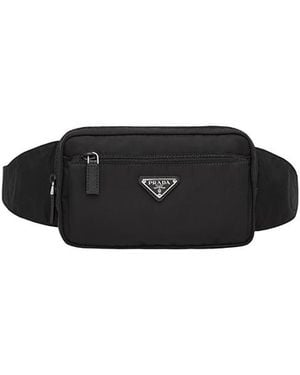 Prada Re-Nylon And Saffiano Leather Belt Bag - Black